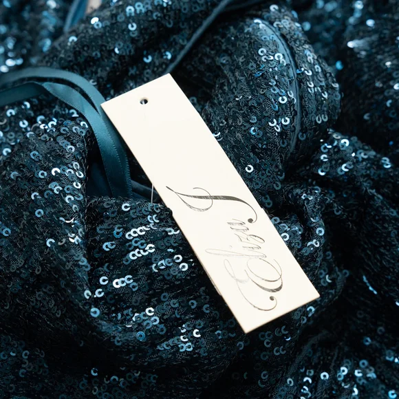 Eliza J Sequin Cowl Neck Sheath‎ Dress in Teal – NWT Size 2 - Picture 7 of 12